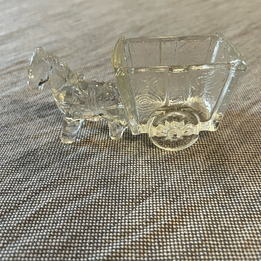 Vintage/Antique Glass Horse with Cart